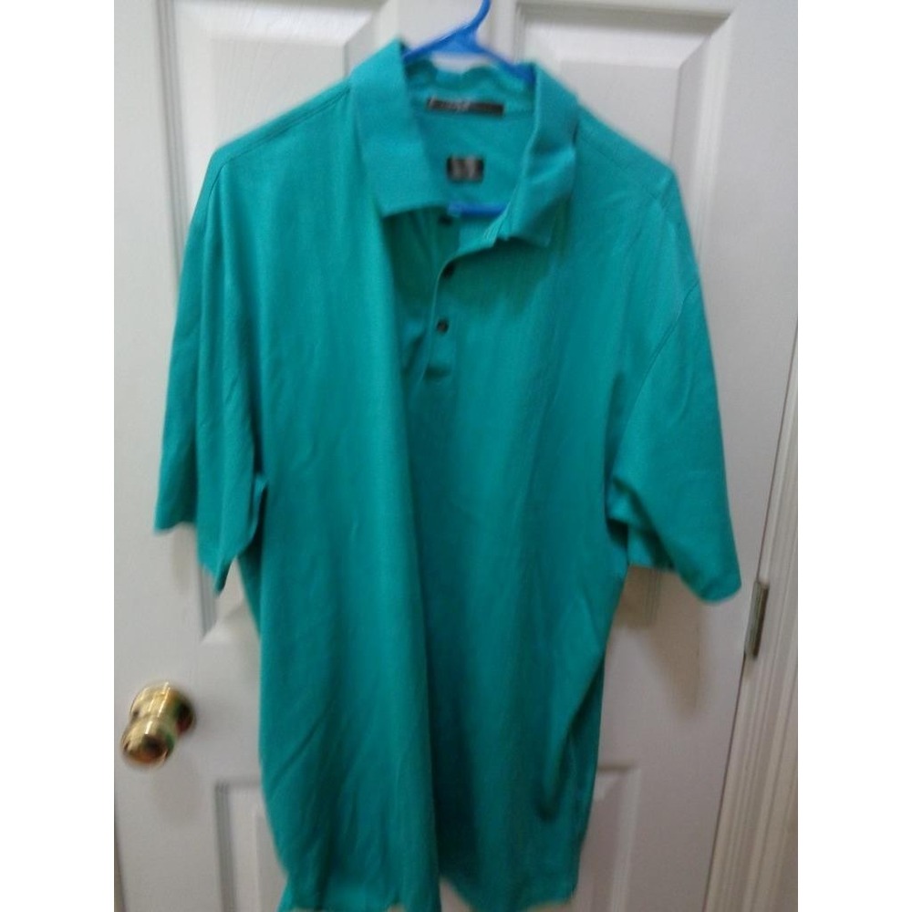 Tiger Woods Men's Polo Shirt XL Turquoise Green Nike Fit Dry